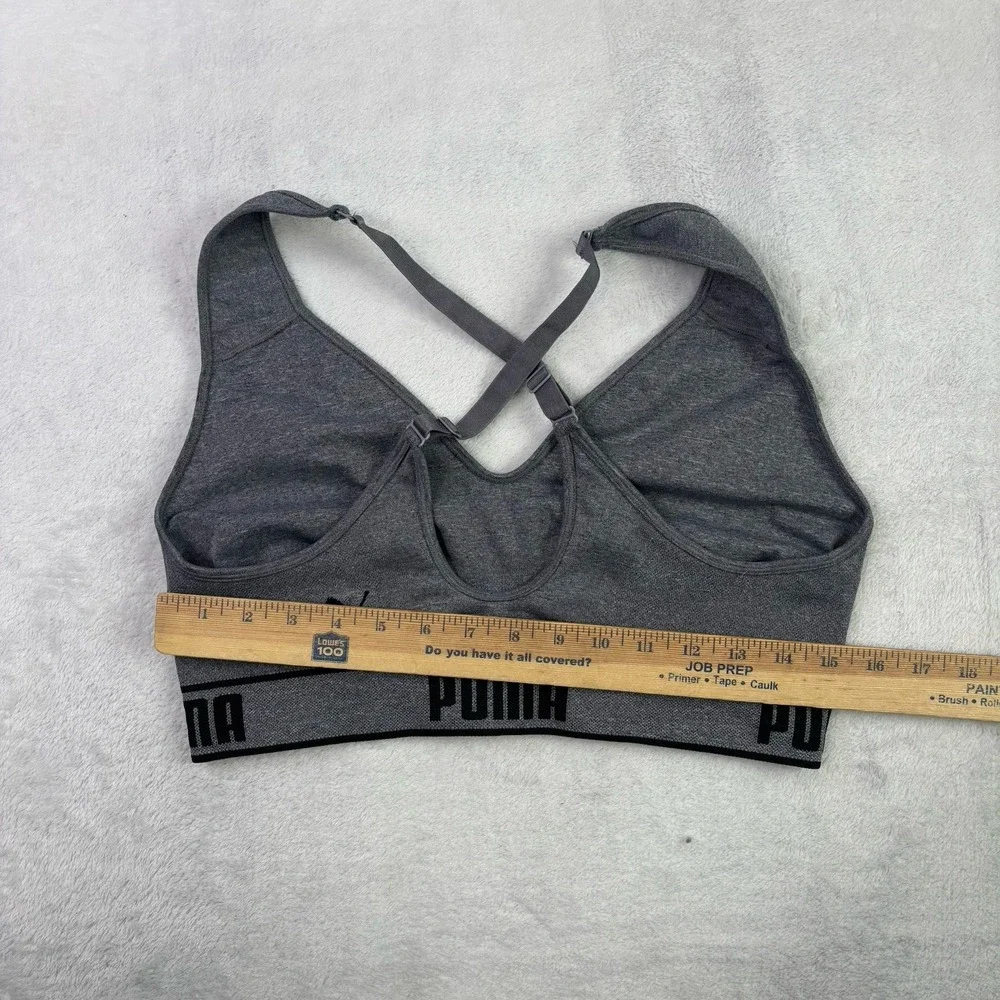 Puma Grey Activewear Athletic Sports Bra Racerback Women's XL